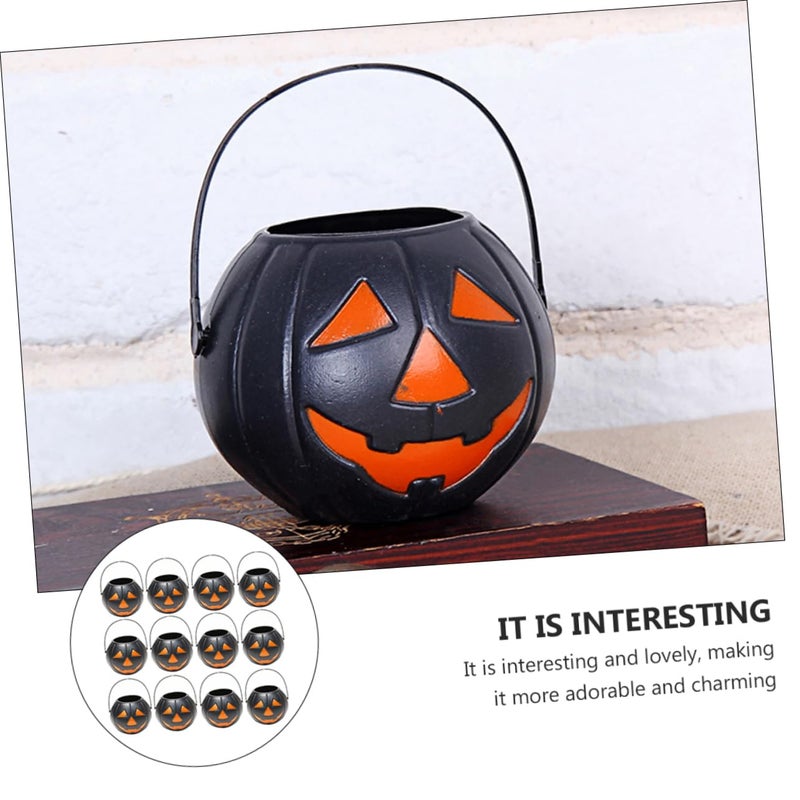 Pumpkin Buckets Halloween Candy Holder Lightweight Orange Trick Or Treat Party Supplies - Image 4