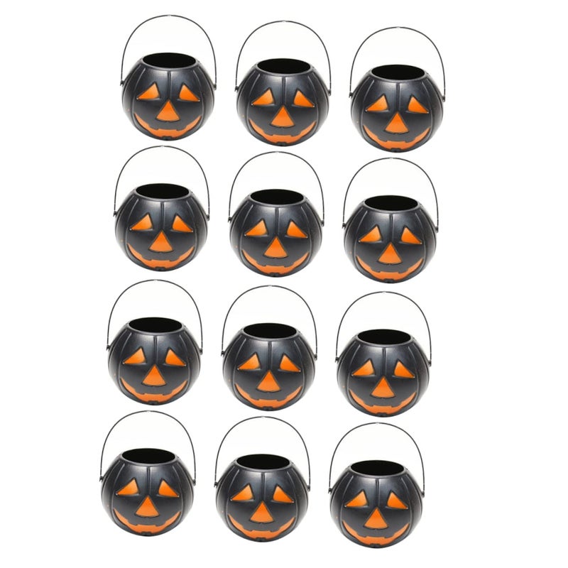 Pumpkin Buckets Halloween Candy Holder Lightweight Orange Trick Or Treat Party Supplies - Image 2