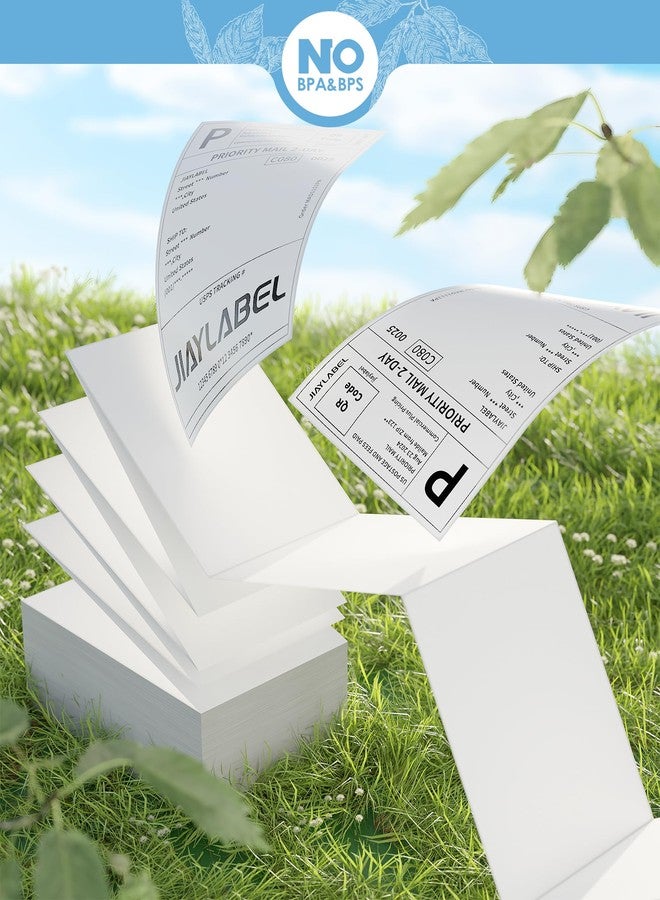 JIAYLABEL 4x6 Thermal Shipping Label Mailing Stickers Paper for Thermal Label Printer USPS UPS Address Fanfold Big Packing White Color 500 Labels/Stack,1 Stack - Image 4