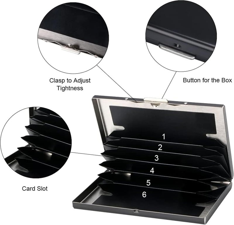 Storite 6 Slot RFID Metal Credit Card Holder Wallet for Men Women (Black Laser Print World Map-6.5 x 1.3 x 9.5 cm) - Image 4