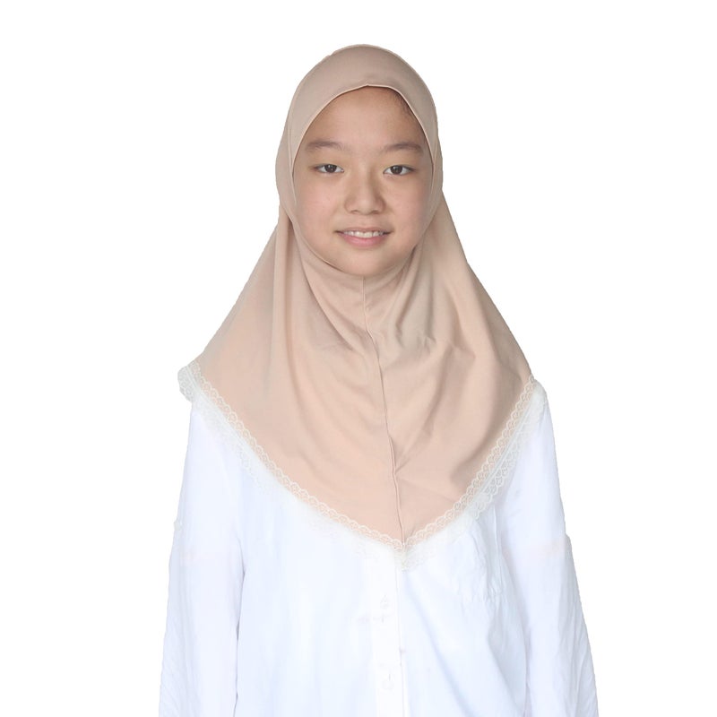 Modest Beauty حجاب مسلم جميل ومتواضع للفتيات والأطفال مع دانتيل للأعمار من 6-12 - Image 1