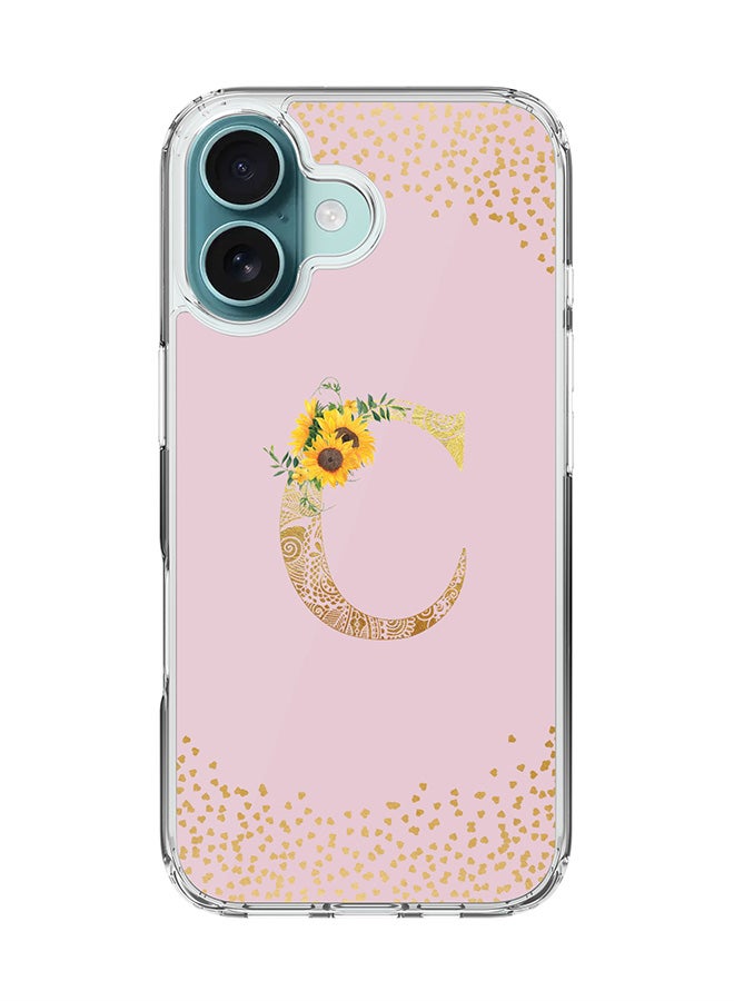 Stylizedd For iPhone 16 Case [Compatible with MagSafe] Slim Magnetic cover Clear Phone Case - Custom Monogram Mandala Floral - C (Pink ) - Image 1