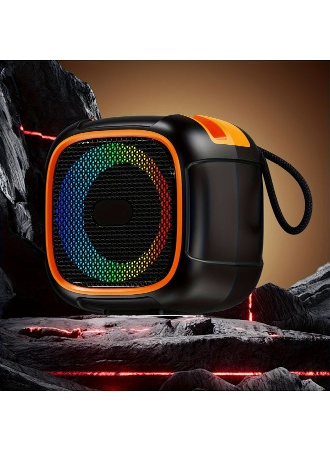 مكبر صوت بلوتوث لاسلكي محمول مع إضاءة RGB LED، سوبر باس، ودعم TWS - أسود - Image 3