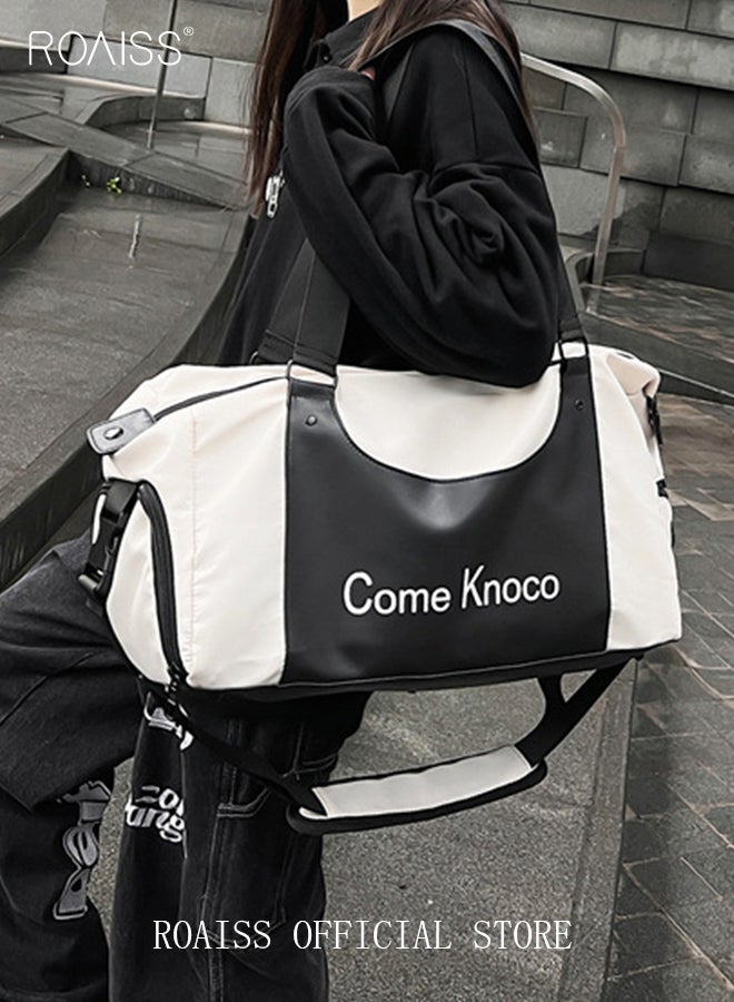 roaiss Fitness Bag  Sports Duffel Bag for Short Trips with Wet and Dry Separation Smooth Zipper Large Capacity Multilayer Space Separate Shoe Compartment  - Image 1