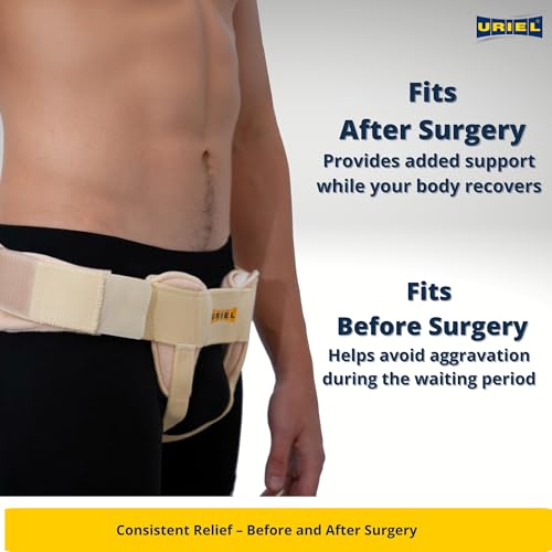 URIEL Double Sided Hernia Belts for Men - Inguinal Hernia Belt for Men, Pre and Post Surgery Truss, Size Small, Cream (31-35 Inches) - Image 5