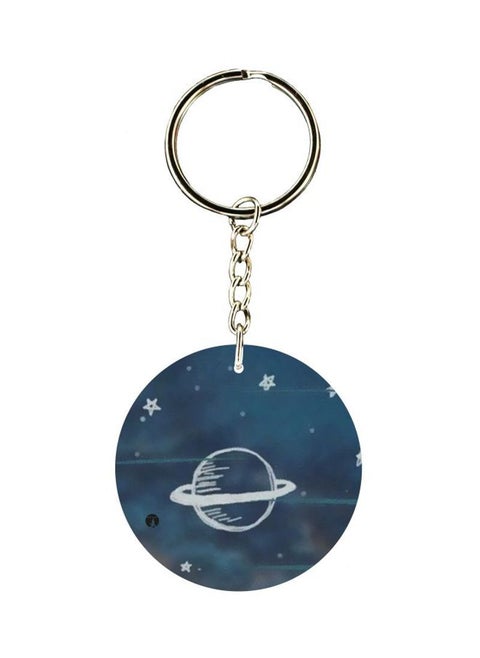 Saturn Planet Printed Keychain