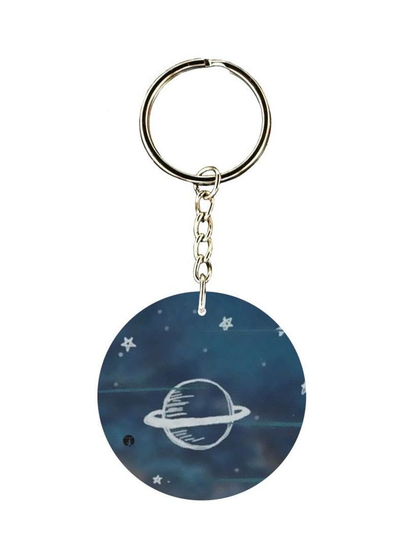 Saturn Planet Printed Keychain