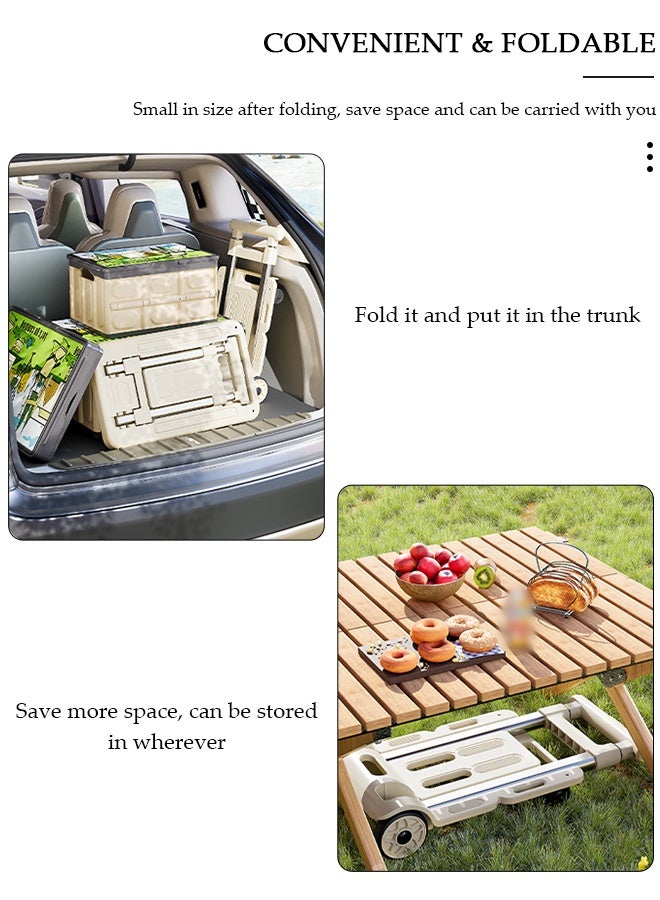 DUNISO Portable Lightweight Folding Hand Truck Foldable Trolley Cart Shopping Cart with 4 Wheels & Telescopic Pull Rod 75kg Load Capacity for Home Office Moving, Loading, Shopping, Luggage - Image 5