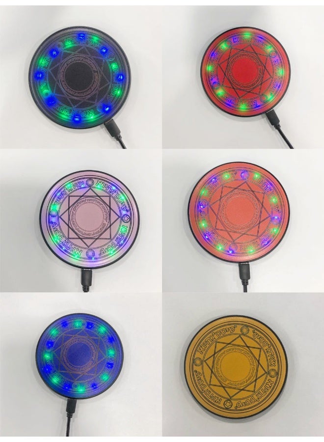 Colorful Magic Circle Wireless Fast Charging Pad - 10/15W Plastic Base Desktop Charger - Image 2