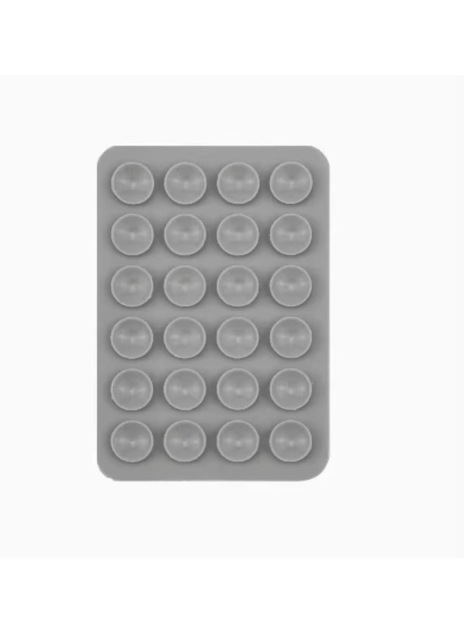 حامل جوال سيليكون شفط - رمادي - Image 1