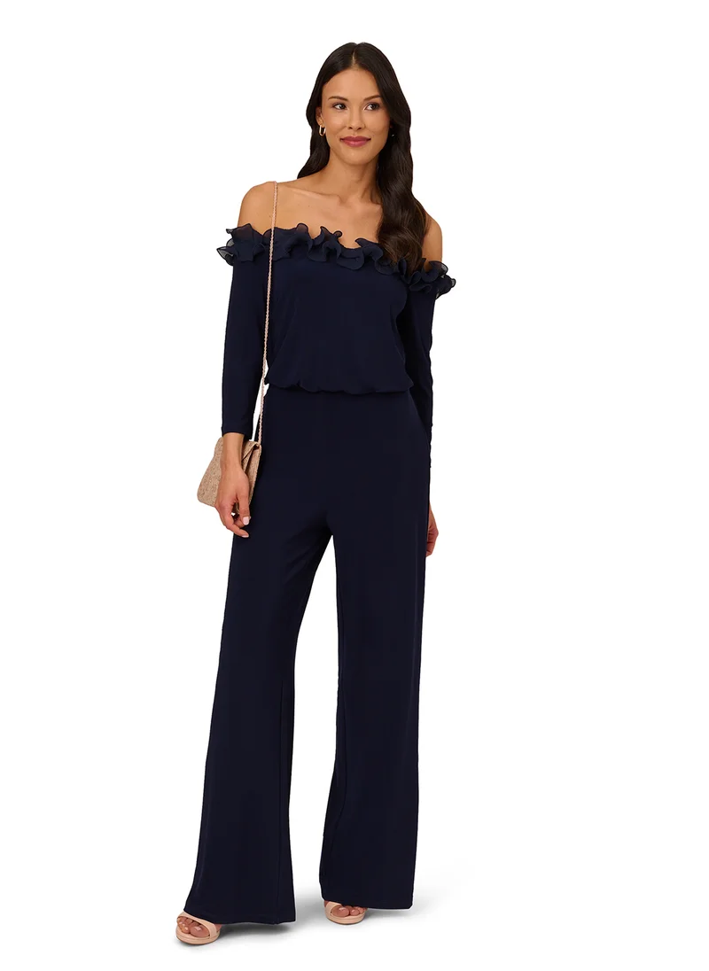 ادريانا بابيل Bardot Ruffled Jumpsuit