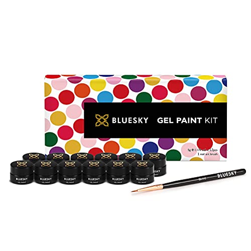 Bluesky Gel Nail Paint Kit With 12 Colours and 1 Nail Art Brush - Image 1