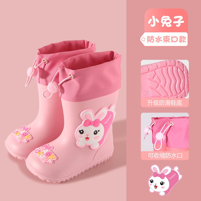 Children'S Rain Boots Summer Cartoon Cute Children'S Rain Boots Non-Slip Soft Bottom Lightweight Waterproof Mouth For Large Children Girls Boys - Image 2