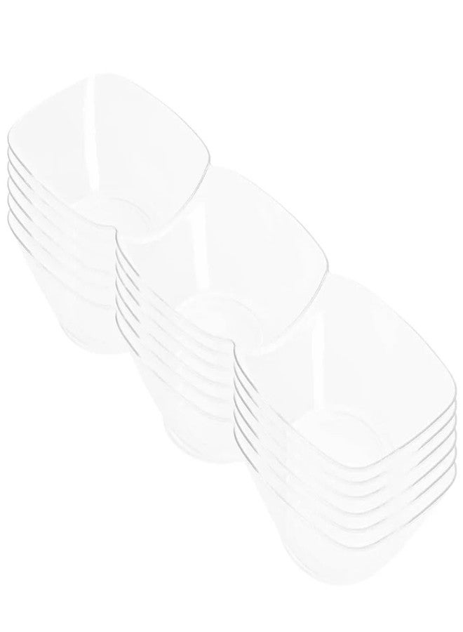 Kaya Premium Clear Rectangular 3-Hole Mini Disposable Plastic Bowls (Pack of 10) - Elegant, Durable & Ideal for Parties - Perfect for Appetizers & Tastings - Image 1