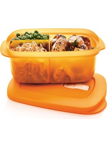 T Micro Compartment Rectangular Storage Container 1l Papaya Esc