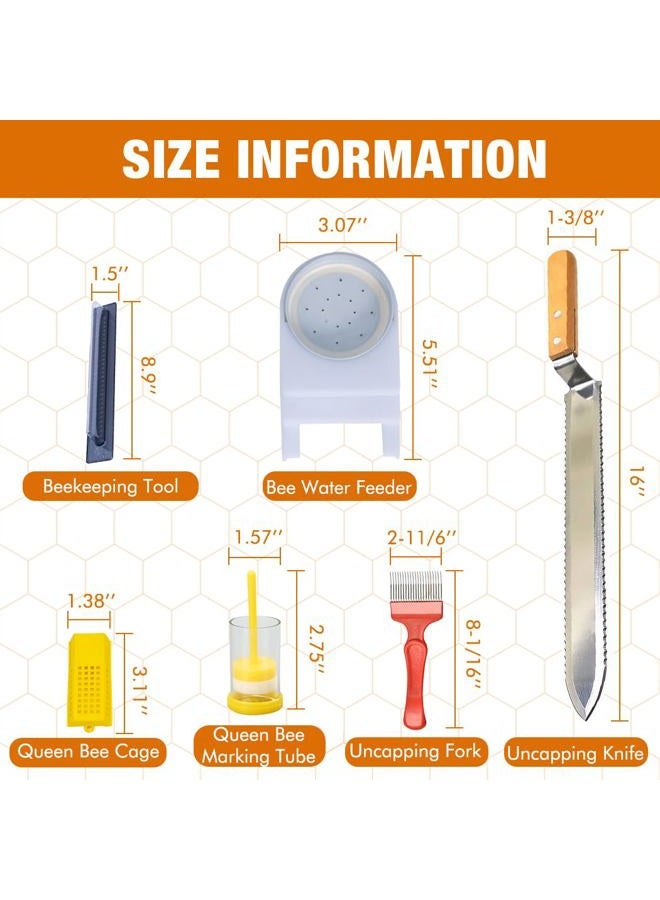 MayBee 13 Pcs Beekeeping Tools with Bee Smoker, Beekeeping Supplies Bee Hives Starter Kit for Beginners and Professional Beekeeper, Durable, Bee Keeping Supplies-All - Image 5