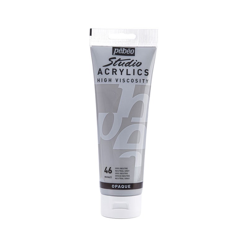 Pebeo Studio Acrylics High Viscosity Fine Acrylic 250 ml Neutral Grey