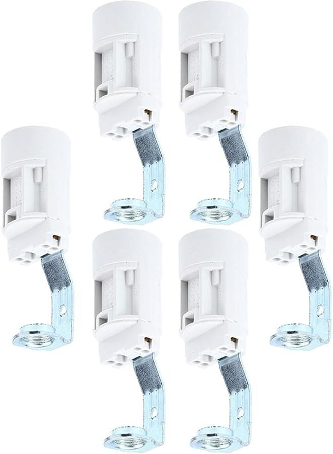 Kisangel 6 Pack White Candelabra Screw Lamp Socket Adapter with Bracket for Home Lighting - Image 2