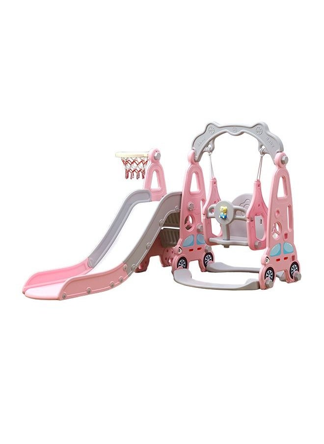 JSAITOYS - Pink Baby Plastic Swing With Kids Slides For Playground Play Set - Image 1