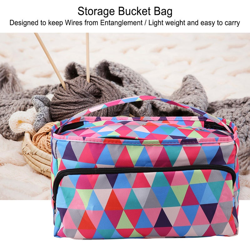 Yarn Organizer 600D Eco-Friendly Durable Fabric - Top Hole & Zipper Design Crochet Project Bag for Home Craft Storage, Portable Knitting & Crochet Use - Image 3