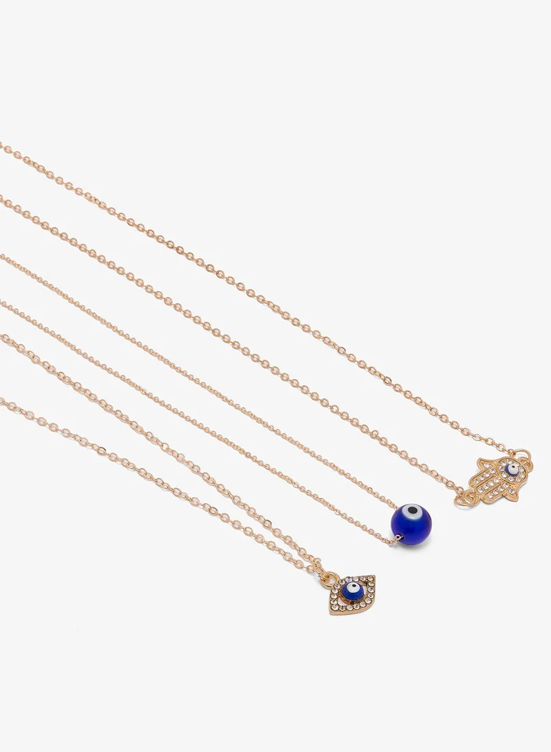 جينجر عقود بطبقات بتفاصيل العين الزرقاء