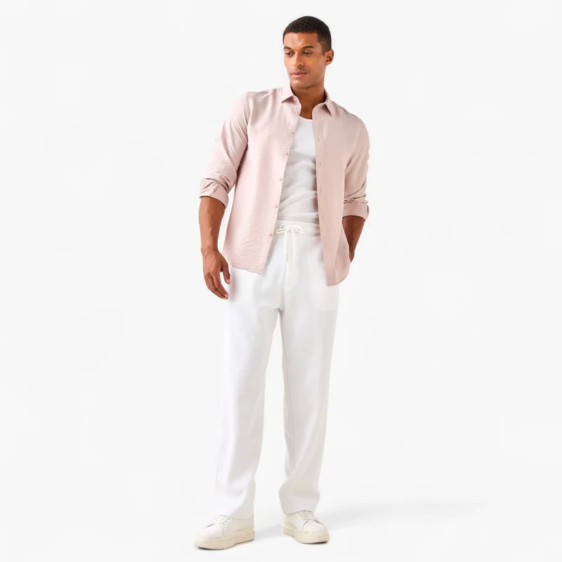 Splash FAV Regular Fit Crinkle Textured Collared Shirt