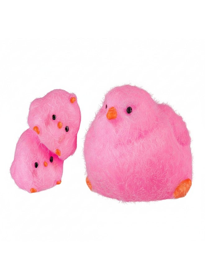 The Orb Factory ORB Tabalicious Fluffs TABA Squishy Chick Family Set (Pink) - 3 Squishy Chicks with Flocking - Soft, Sticky, TABA Squishies - Fun Stress Relief - Kawaii Sensory and Fidget Toys Kids and Adults - Image 3