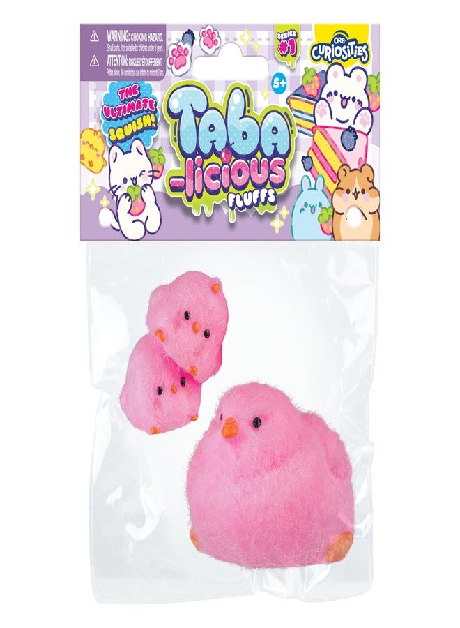 The Orb Factory ORB Tabalicious Fluffs TABA Squishy Chick Family Set (Pink) - 3 Squishy Chicks with Flocking - Soft, Sticky, TABA Squishies - Fun Stress Relief - Kawaii Sensory and Fidget Toys Kids and Adults - Image 5