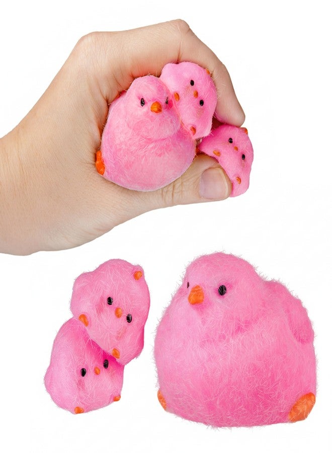 The Orb Factory ORB Tabalicious Fluffs TABA Squishy Chick Family Set (Pink) - 3 Squishy Chicks with Flocking - Soft, Sticky, TABA Squishies - Fun Stress Relief - Kawaii Sensory and Fidget Toys Kids and Adults - Image 2