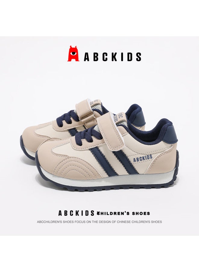 Abc Kids Children's Sports Shoes Spring Kids Boys Girls Running School Sneakers 3046 Beige/dark Blue Size 28 - Image 1