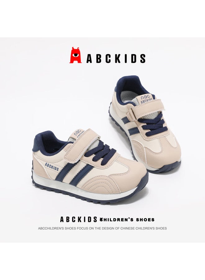 Abc Kids Children's Sports Shoes Spring Kids Boys Girls Running School Sneakers 3046 Beige/dark Blue Size 28 - Image 2