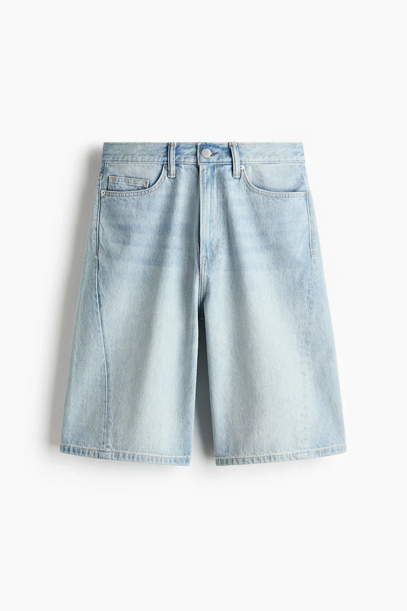H&M Baggy Twist-detail denim shorts