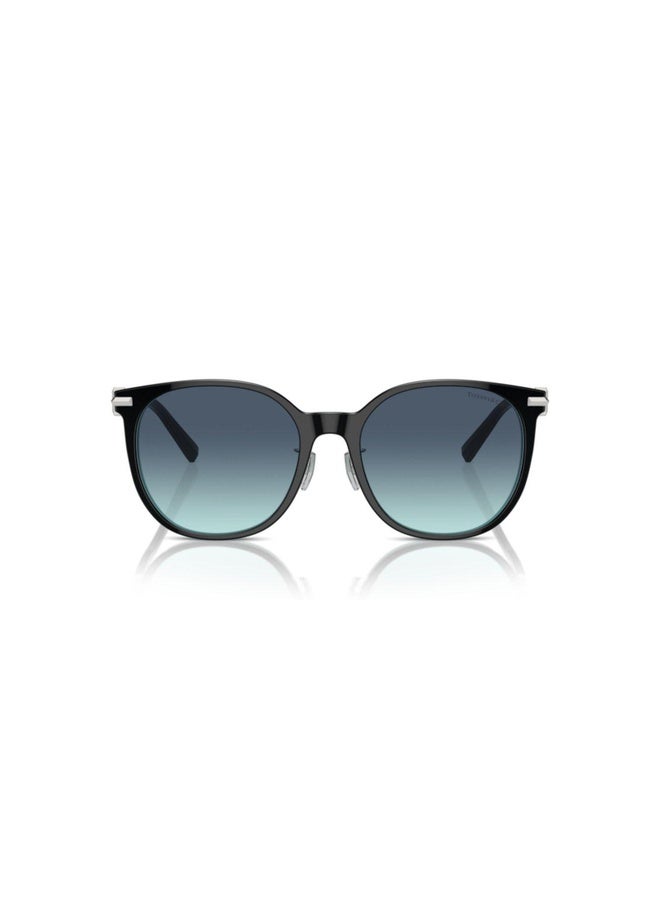 Tiffany Woman ROUND  SUNGLASSES- TF 4224D - lense size:56mm - BLACK ON BLUE - Image 4