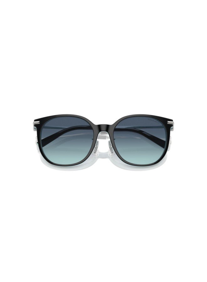 Tiffany Woman ROUND  SUNGLASSES- TF 4224D - lense size:56mm - BLACK ON BLUE - Image 5