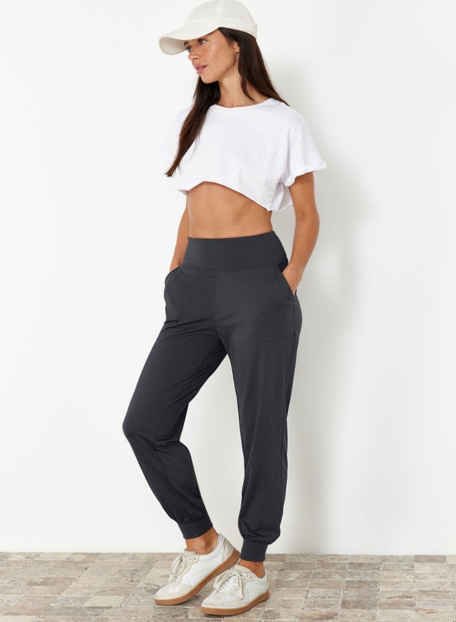 trendyol Anthracite Diver/Scuba Fabric Comfortable Cut Knitted Sports Sweatpants THMSS24EA00001 - Image 1