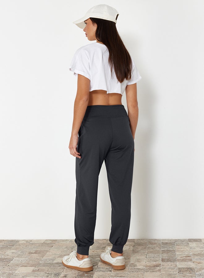 trendyol Anthracite Diver/Scuba Fabric Comfortable Cut Knitted Sports Sweatpants THMSS24EA00001 - Image 5