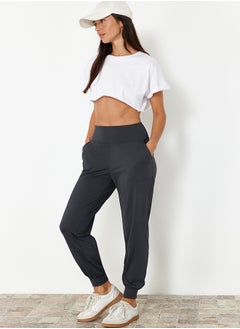 trendyol Anthracite Diver/Scuba Fabric Comfortable Cut Knitted Sports Sweatpants THMSS24EA00001  - Image 1