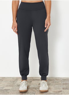 trendyol Anthracite Diver/Scuba Fabric Comfortable Cut Knitted Sports Sweatpants THMSS24EA00001  - Image 5