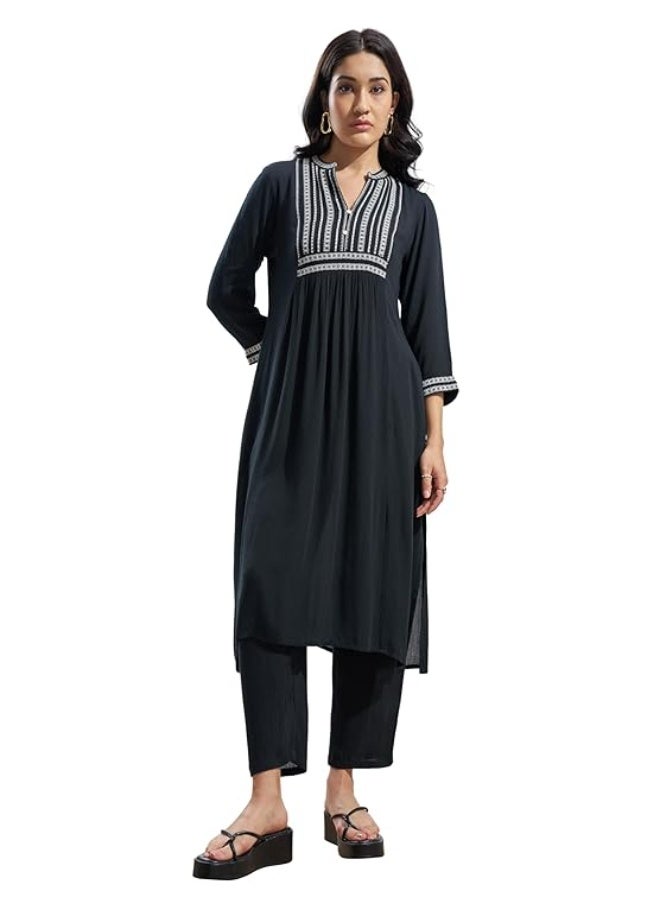 Vishudh Women Kurta BLACK (M) - Image 1