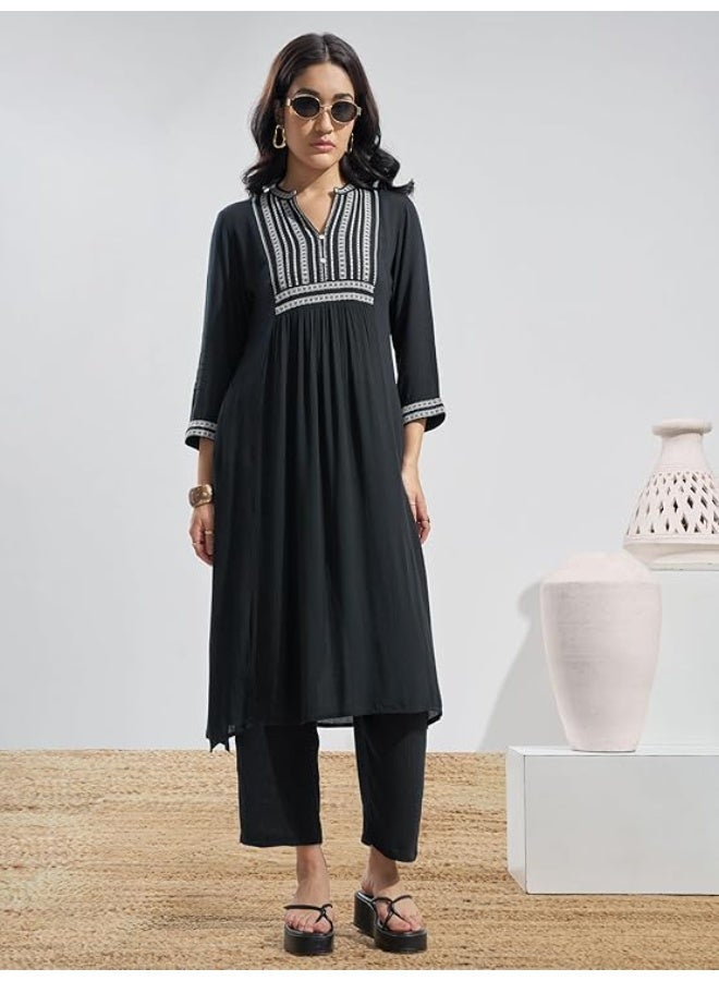 Vishudh Women Kurta BLACK (M) - Image 4