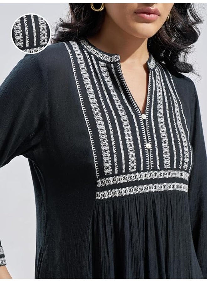 Vishudh Women Kurta BLACK (M) - Image 3