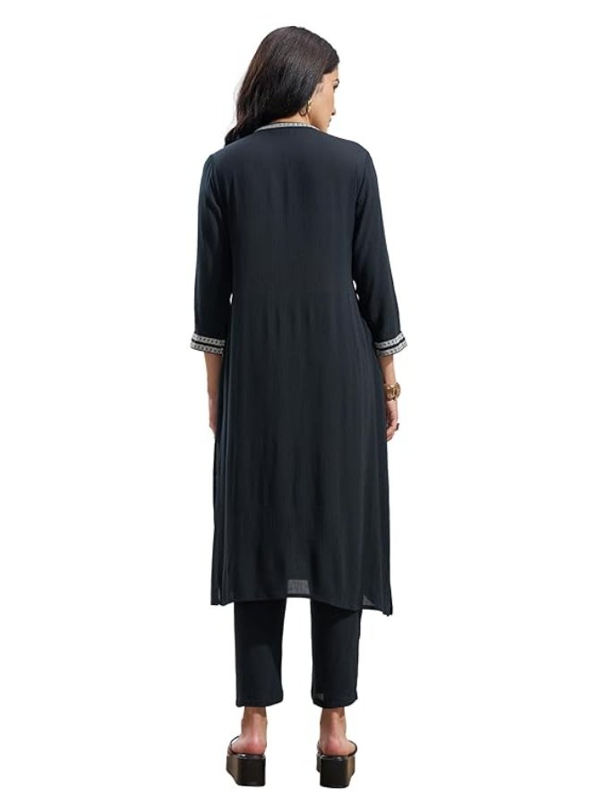 Vishudh Women Kurta BLACK (M) - Image 2