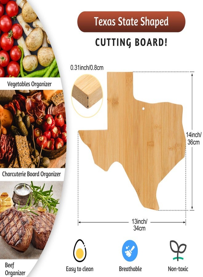 Tioncy 4 Pcs Texas State Shaped Cutting Board Texas State Serving Board Engraving Wooden Texas Souvenirs Gifts Wood Chopping Board for Kitchen Wall Display Accessories Housewarming Gift - Image 2