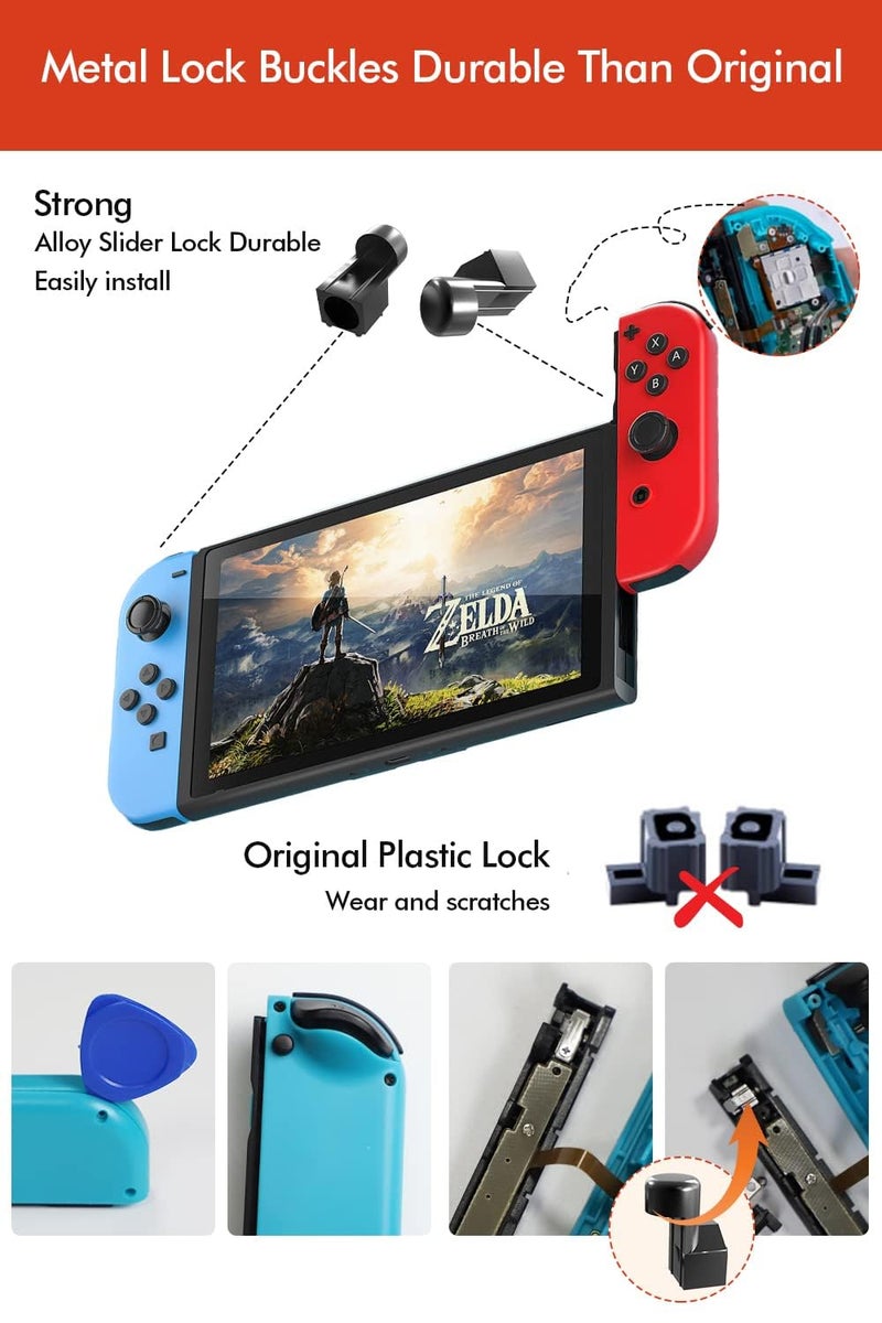 OLCLSS Joycon Joystick Replacement Kit( 48 in one), Switch Joystick Replacement for Switch/ Switch Lite/ Switch OLED, Include 4 Thumbsticks, 4 Metal Buckles, 2 Screwdrivers, Pry Tool, 12 Thumbstick Grips - Image 3