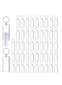 KASTWAVE Plastic Key Tags ,50 Pcs Key Tags 3 Inch Plastic Key Chain Tags Clear Slip Slot Key Tags with Split Rings, Transparent Key Chains Bulk for ID Luggage Travel Car Office Pets Storage  - Image 1