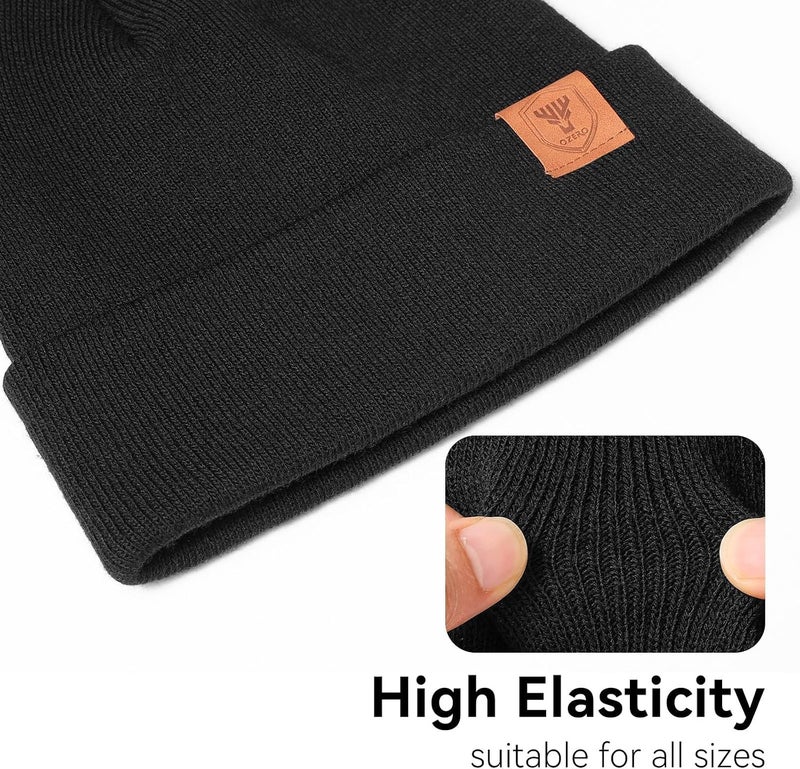 OZERO Winter Beanie Hat for Men Women: Thermal Thick Polar Fleece Lining Knit Cuffed Beanie Hats Warm Caps for Cold Weather Running, Hiking, Travel - Image 5