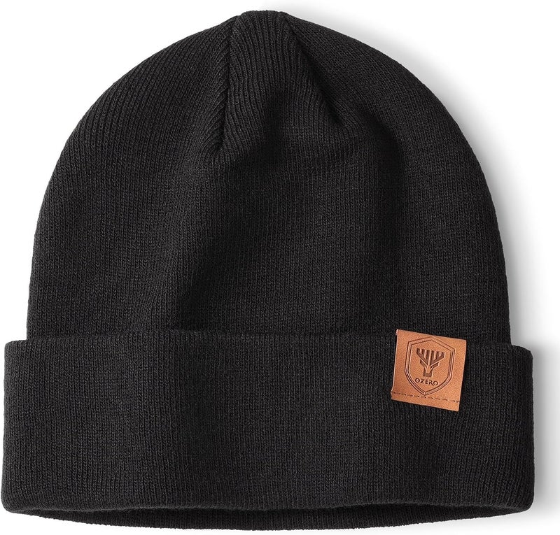 OZERO Winter Beanie Hat for Men Women: Thermal Thick Polar Fleece Lining Knit Cuffed Beanie Hats Warm Caps for Cold Weather Running, Hiking, Travel - Image 1