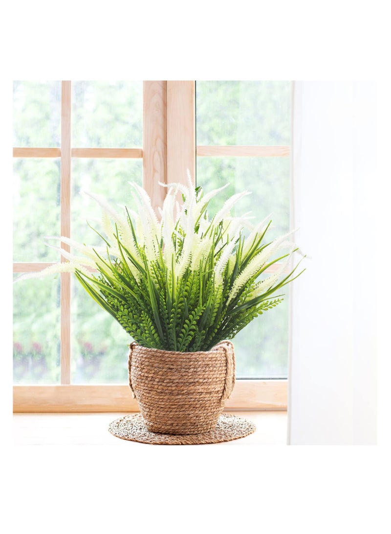 10-Pack UV Resistant Artificial Plants with Flowers, High-Quality Outdoor Fake Grass, Perfect for Indoor and Outdoor Decoration in Gardens, Porches, and Window Boxes (White) - Image 2