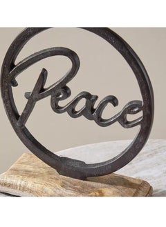 Drane Peace Aluminium Accent with Wooden Base 22x6x20 cm - pzsku/Z8834735ABA394BC23565Z/45/_/1735795078/26c97c2b-8e5b-4900-8ba5-f3816f0b5a15