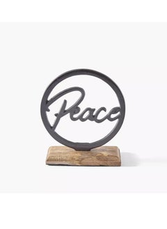 Drane Peace Aluminium Accent with Wooden Base 22x6x20 cm - pzsku/Z8834735ABA394BC23565Z/45/_/1735795079/8425f07e-50e9-447d-b515-3b46a4c1fab1